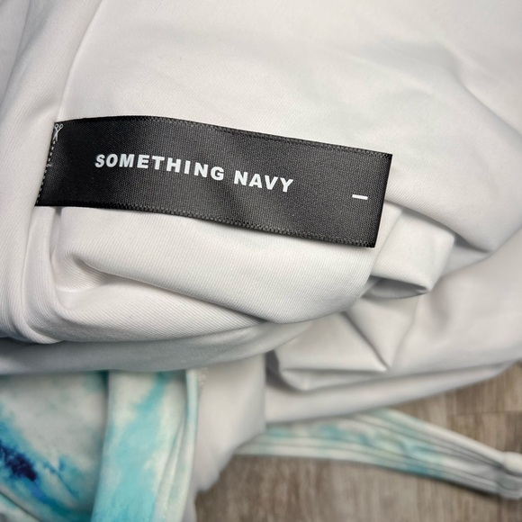 Something Navy Tie Dye One Piece Swimsuit Low Back Women’s Size L - Picture 7 of 8